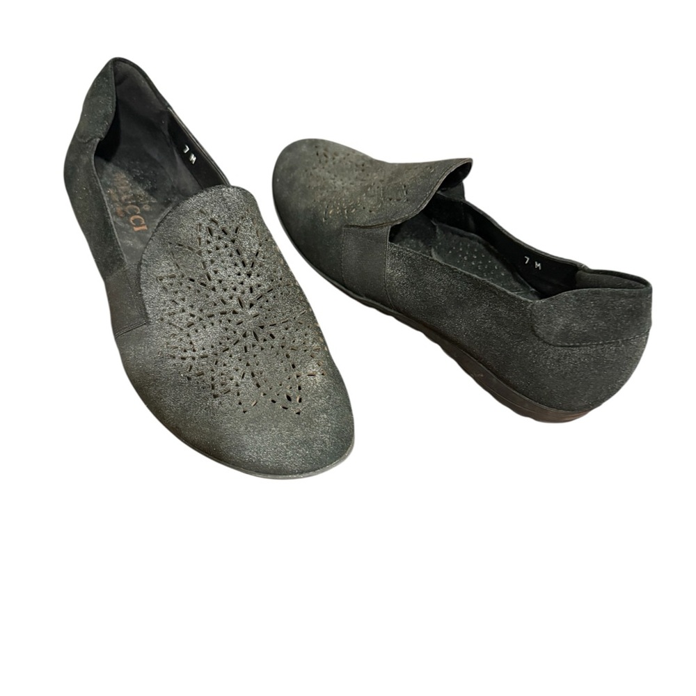 Sesto Meucci Dark Gray Perforated Loafers